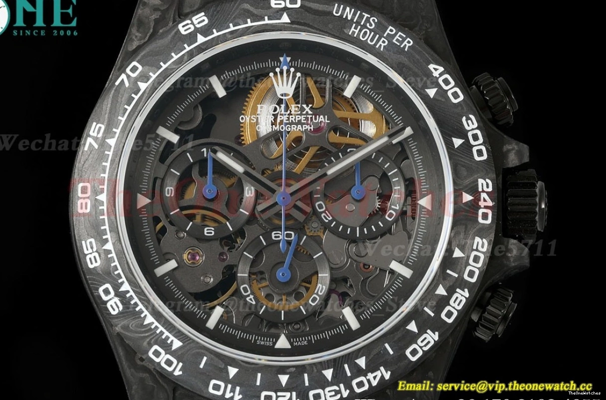 40mm Carbon Diw Dial Daytona N6F Black Skeleton NY DD4801 0127